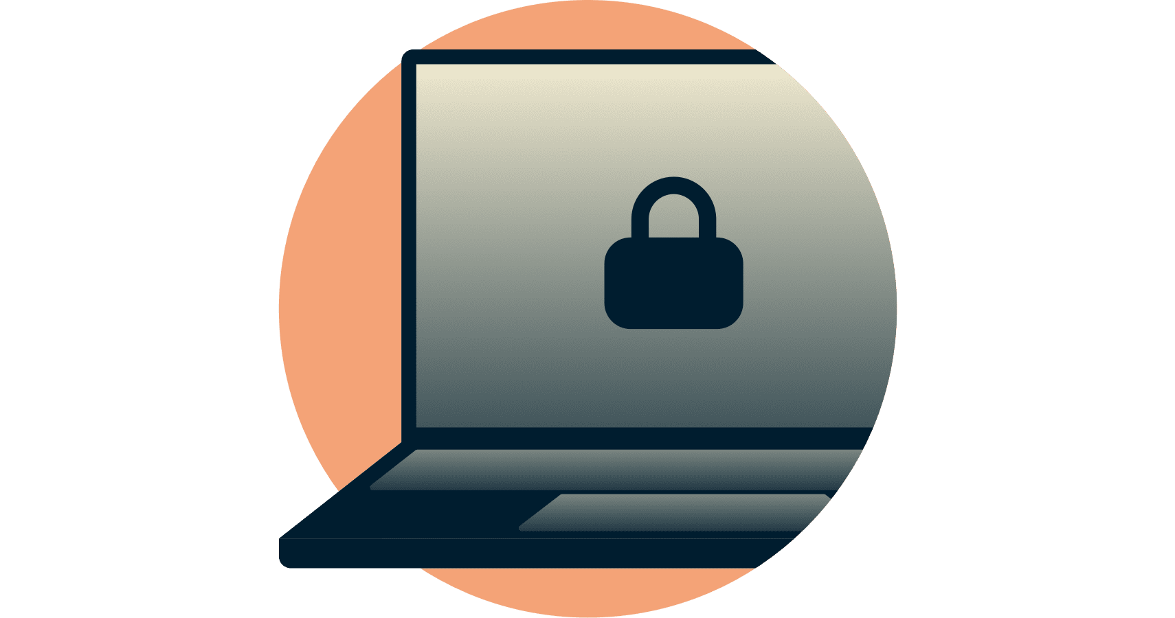 Closed padlock on computer screen. Network Lock zapewnia bezpieczeństwo danych.