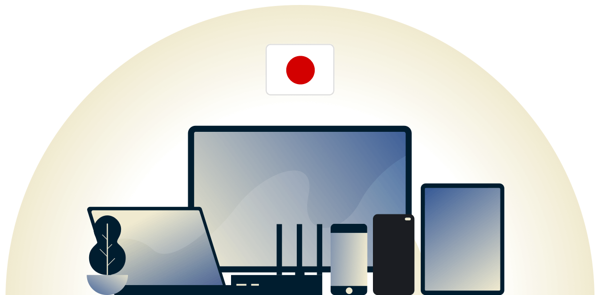 VPN ญี่ปุ่นที่กำลังปกป้องอุปกรณ์หลากหลายชนิด